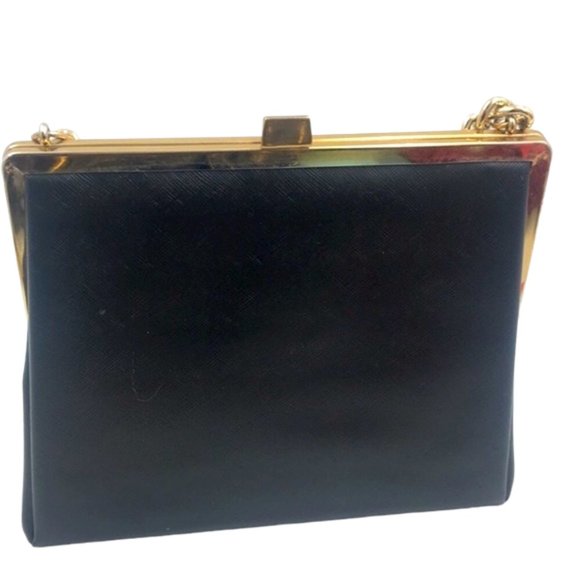 Black Trapezoid Clutch Shoulder Bag - Picture 2 of 6